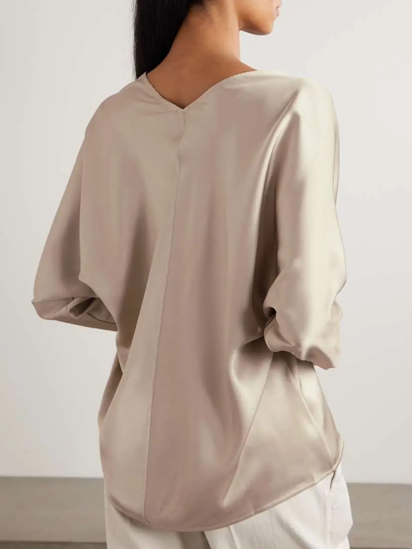 Brunello Cucinelli Silk-satin Blouse | Thumbnail 4