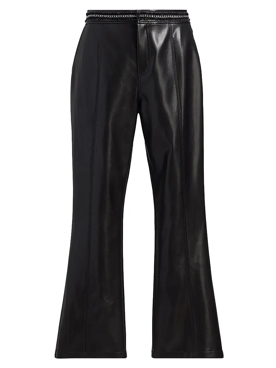 Cinq à Sept Women's Lise Chain Faux-Leather Pants - Black | Image 1 Cinq à Sept Women's Lise Chain Faux-Leather Pants - Black | Image 1