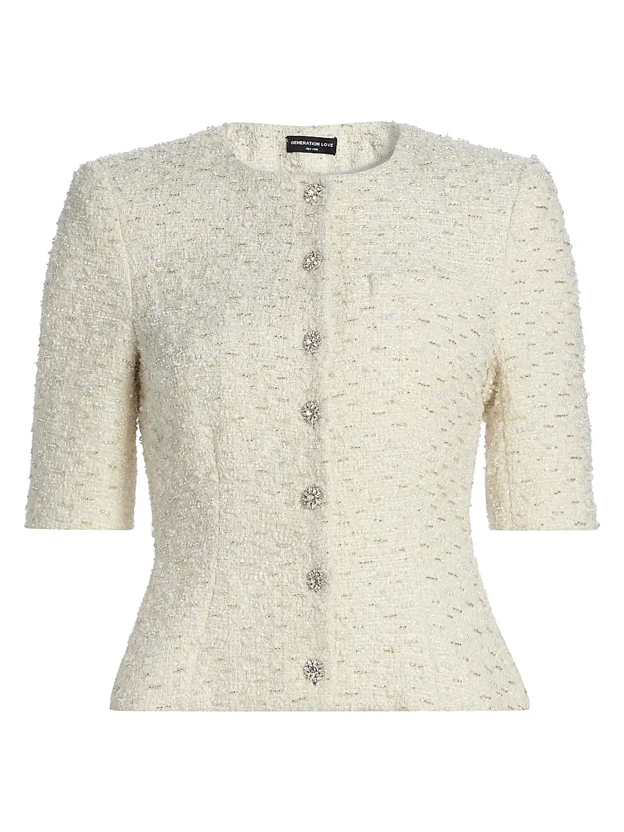 Generation Love Women's Tashi Short-Sleeve Tweed Jacket