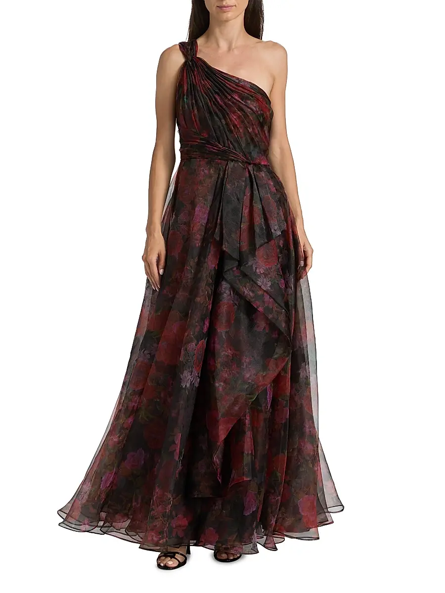 THEIA Women's Rue One-Shoulder Organza Gown | Thumbnail 2 THEIA Women's Rue One-Shoulder Organza Gown | Thumbnail 2