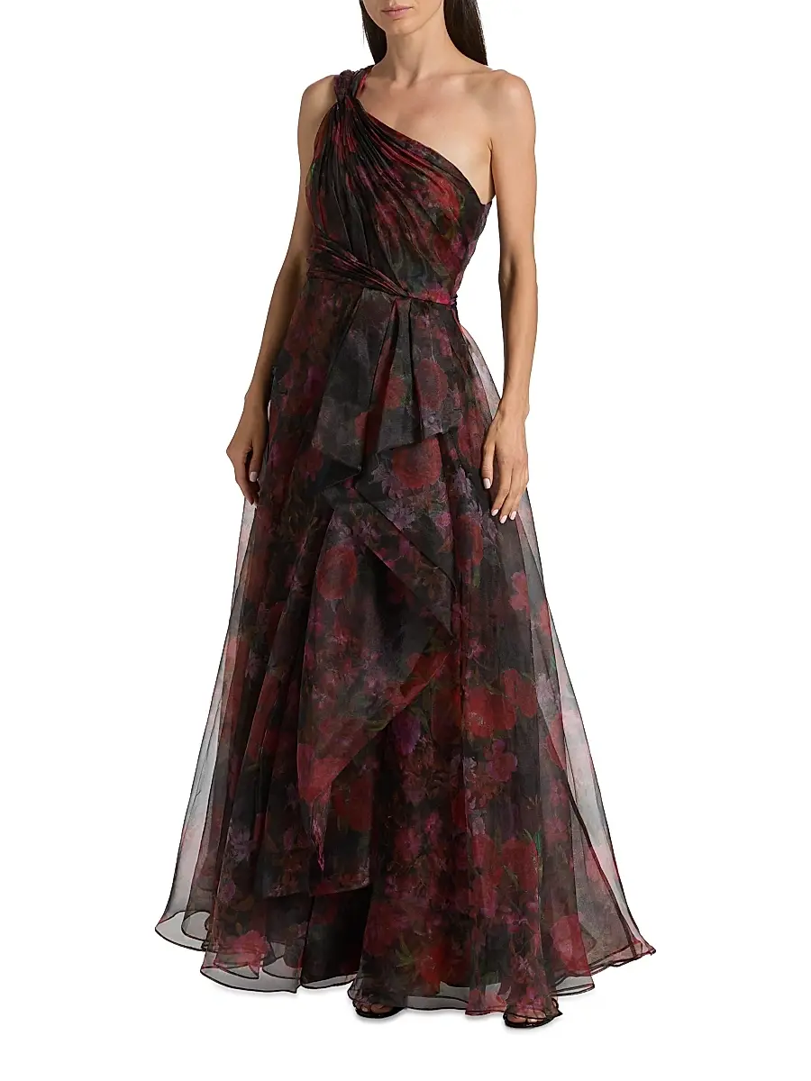 THEIA Women's Rue One-Shoulder Organza Gown | Thumbnail 3 THEIA Women's Rue One-Shoulder Organza Gown | Thumbnail 3