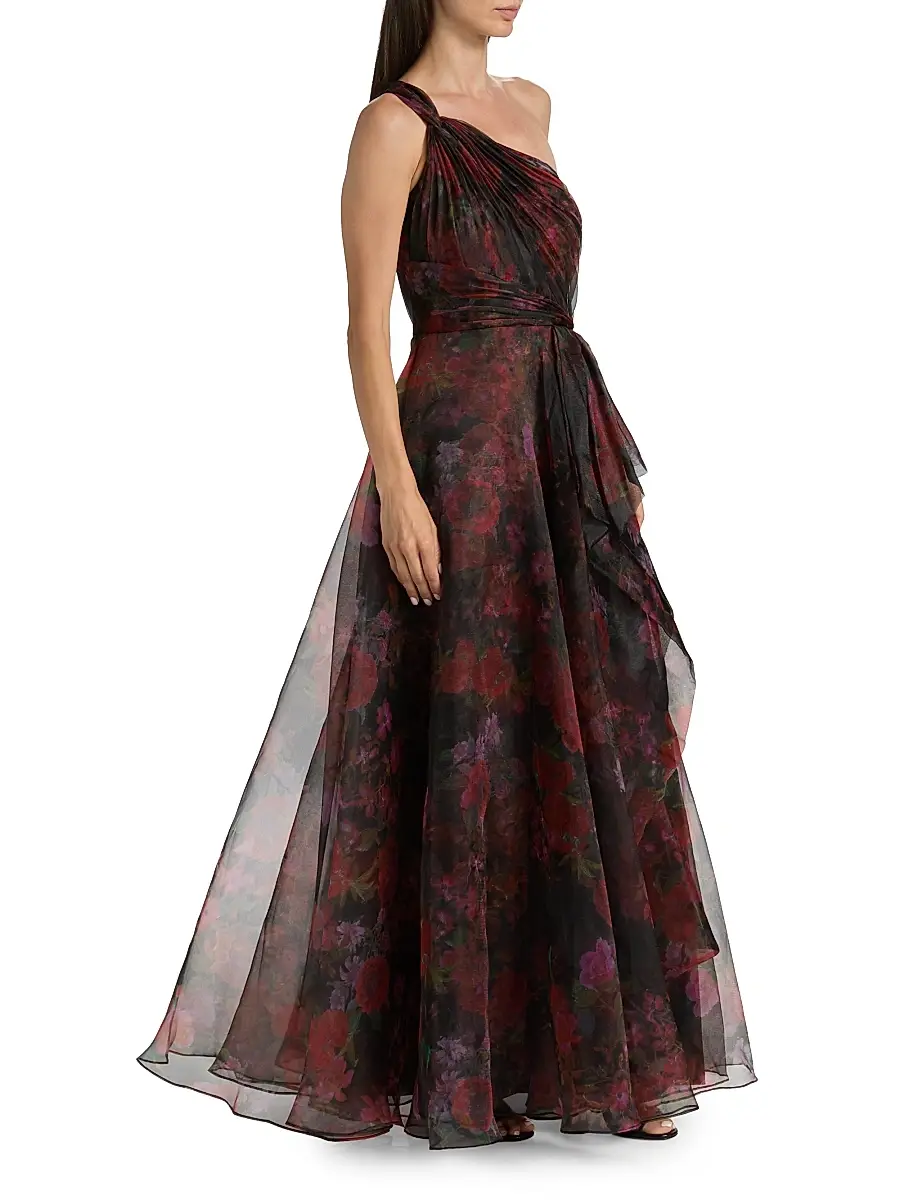 THEIA Women's Rue One-Shoulder Organza Gown | Thumbnail 4 THEIA Women's Rue One-Shoulder Organza Gown | Thumbnail 4