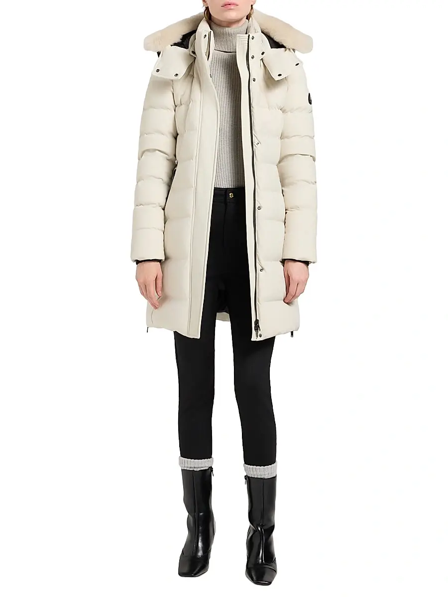 Moose Knuckles Women's Nyluxe Watershed 3 Shearling-Trim Hooded Down Parka | Thumbnail 2 Moose Knuckles Women's Nyluxe Watershed 3 Shearling-Trim Hooded Down Parka | Thumbnail 2