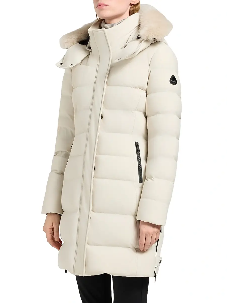 Moose Knuckles Women's Nyluxe Watershed 3 Shearling-Trim Hooded Down Parka | Thumbnail 4 Moose Knuckles Women's Nyluxe Watershed 3 Shearling-Trim Hooded Down Parka | Thumbnail 4
