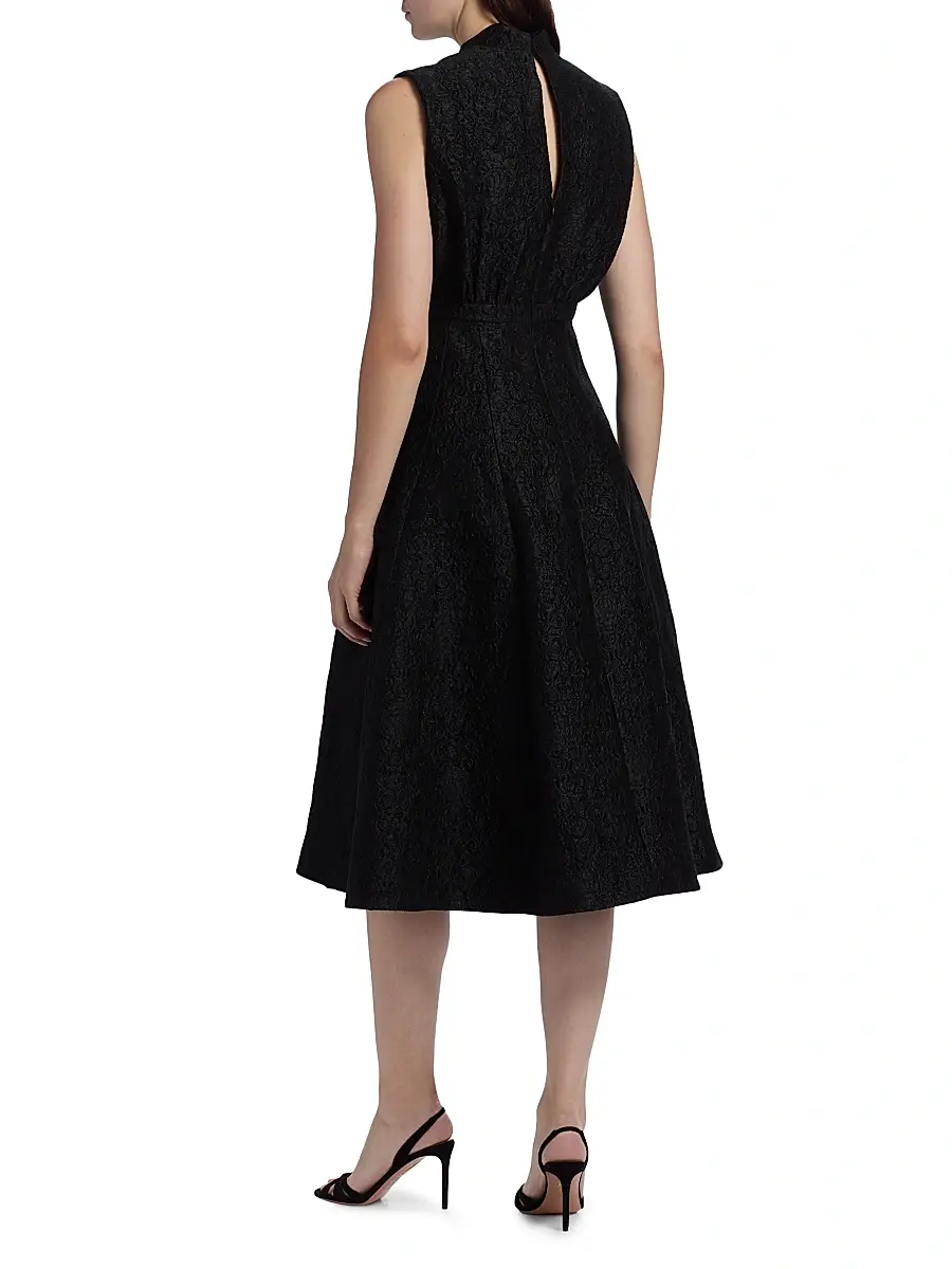 Saloni Women's Floral Brocade Sleeveless Midi-Dress | Thumbnail 5 Saloni Women's Floral Brocade Sleeveless Midi-Dress | Thumbnail 5