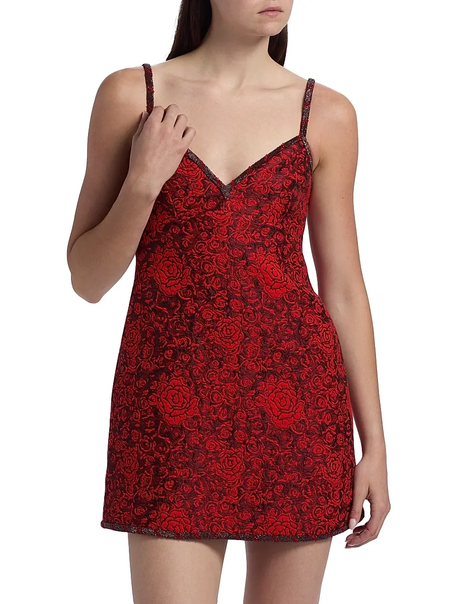 Saloni Women's Boa-B Floral Sleeveless Brocade Minidress | Thumbnail 3