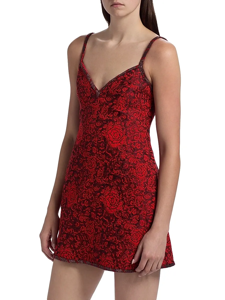 Saloni Women's Boa-B Floral Sleeveless Brocade Minidress | Thumbnail 4