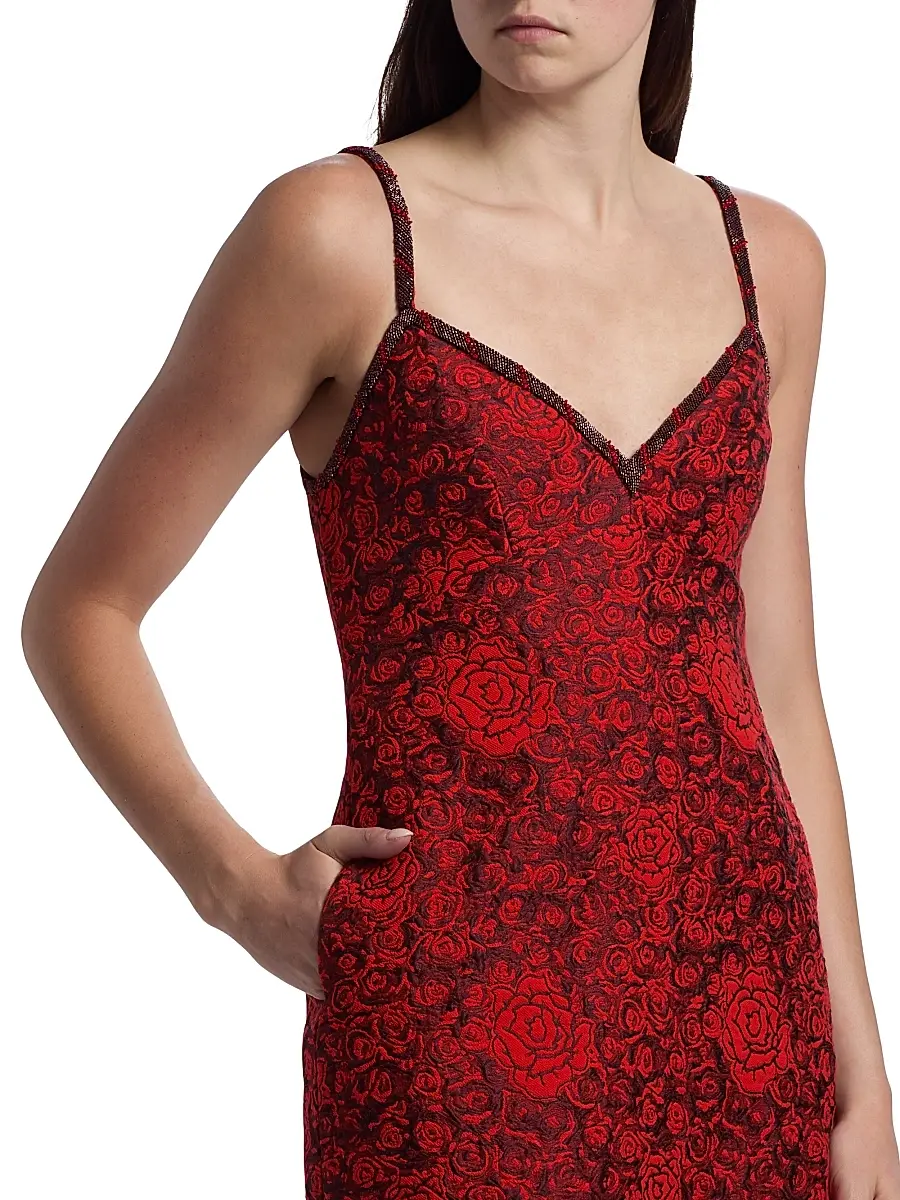 Saloni Women's Boa-B Floral Sleeveless Brocade Minidress | Thumbnail 6