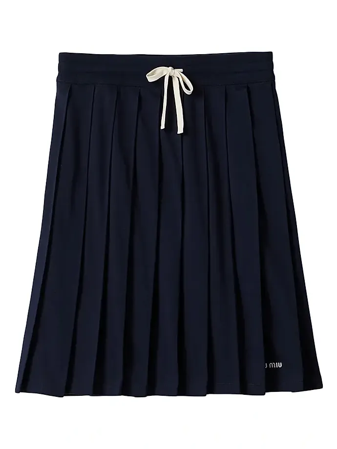 Miu Miu Women's Pleated Garment-Dyed Jersey Skirt