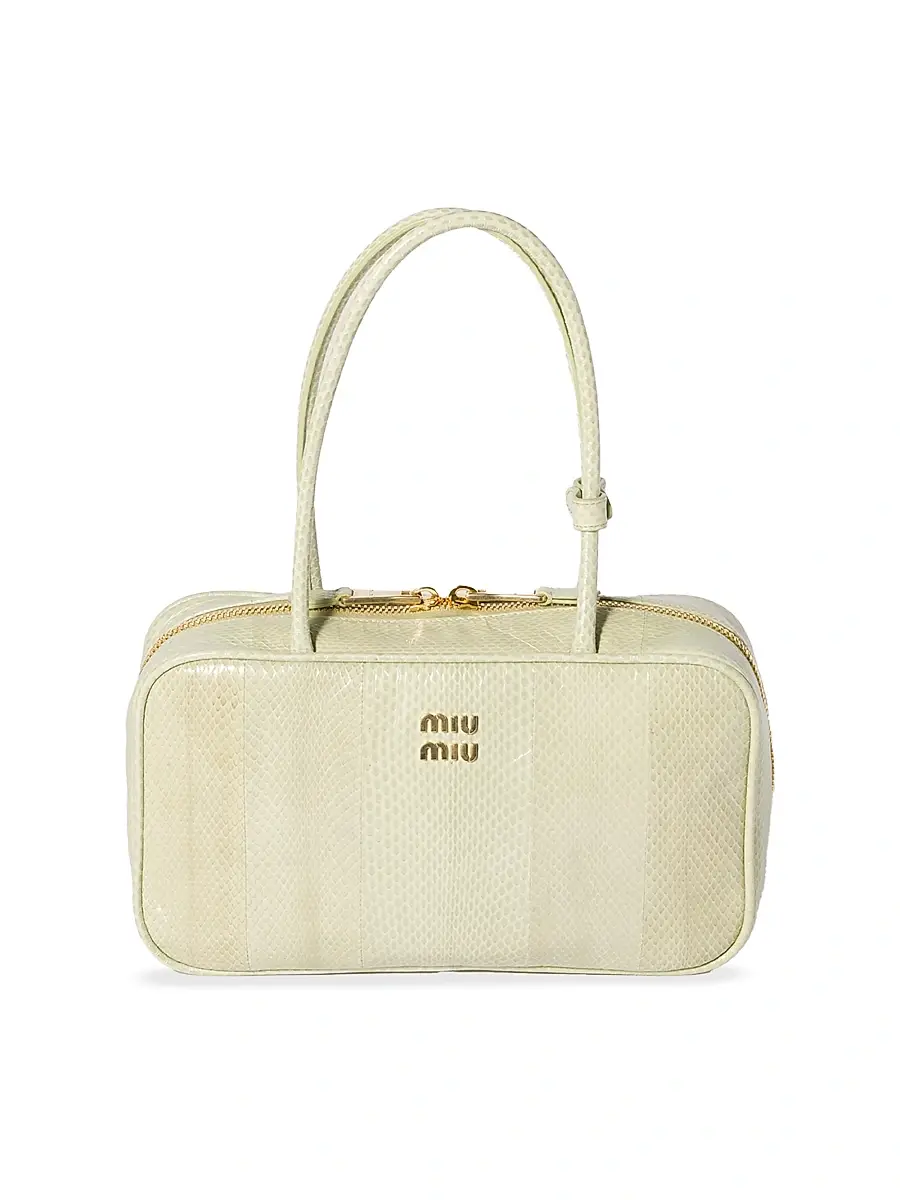 Miu Miu Women's Beau Ayers Leather Top Handle Bag - White | Image 1 Miu Miu Women's Beau Ayers Leather Top Handle Bag - White | Image 1