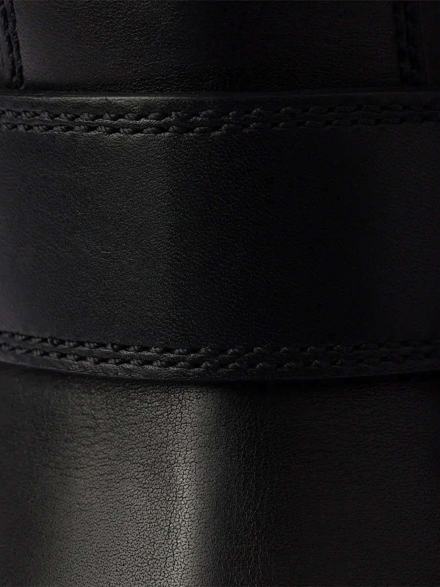 Prada Women's Leather and Shearling Booties - Black | Thumbnail 4 Prada Women's Leather and Shearling Booties - Black | Thumbnail 4