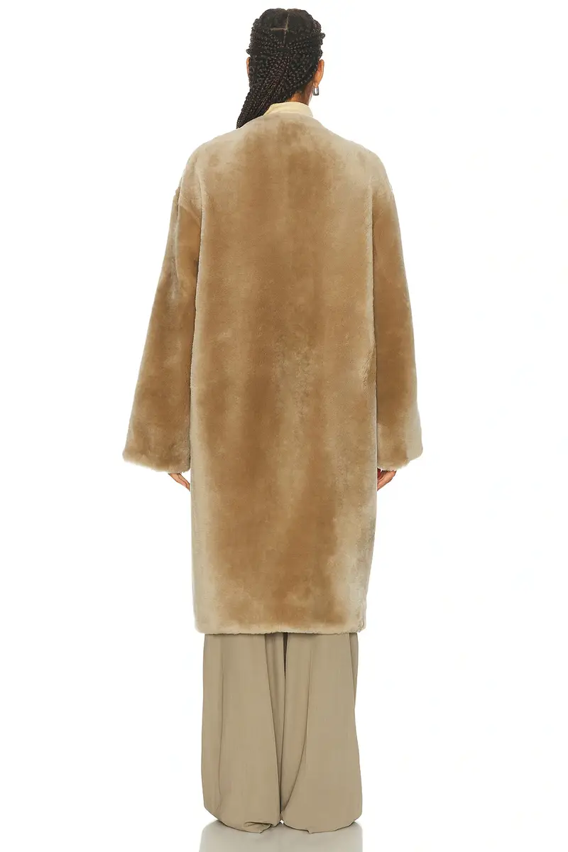 TOTEME Collarless Shearling Coat | Thumbnail 3 TOTEME Collarless Shearling Coat | Thumbnail 3
