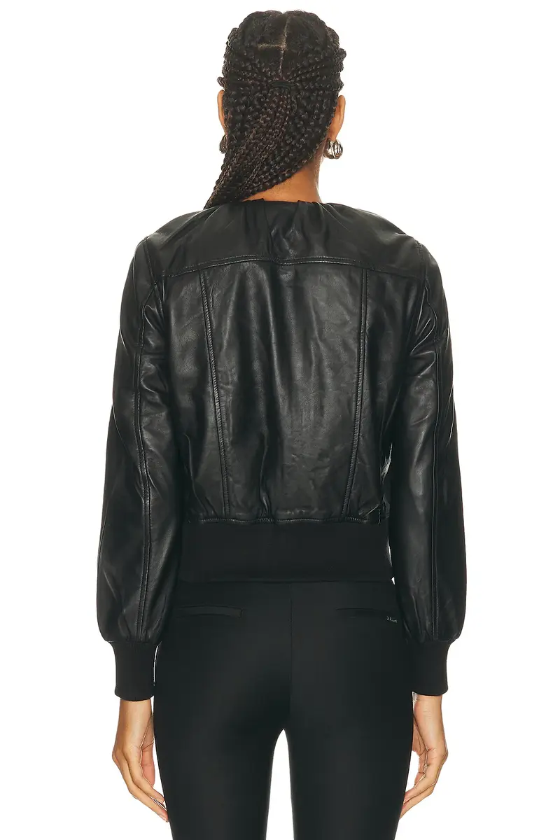 R13 Pleated Neck Leather Jacket | Thumbnail 3 R13 Pleated Neck Leather Jacket | Thumbnail 3