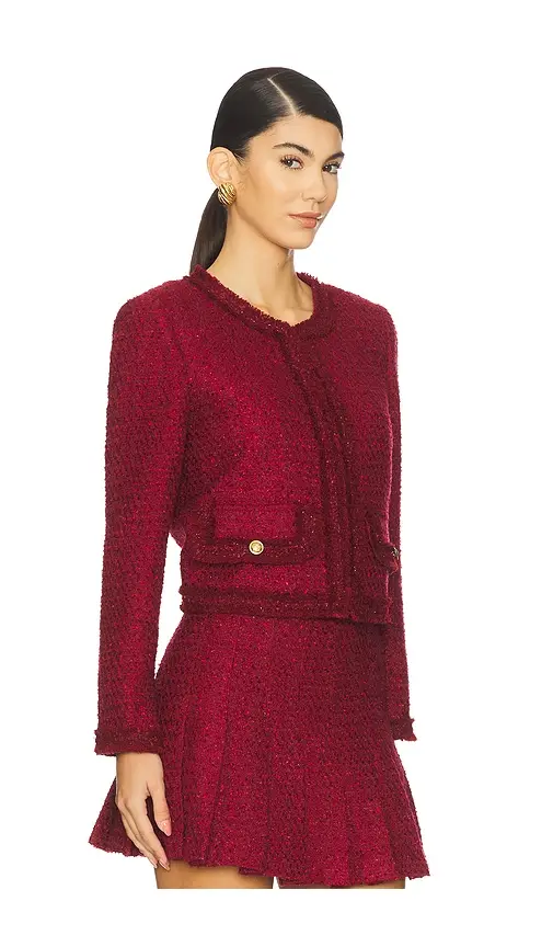 Alice + Olivia Alice + Olivia Landon Cropped Box Jacket With Trim | Thumbnail 2
