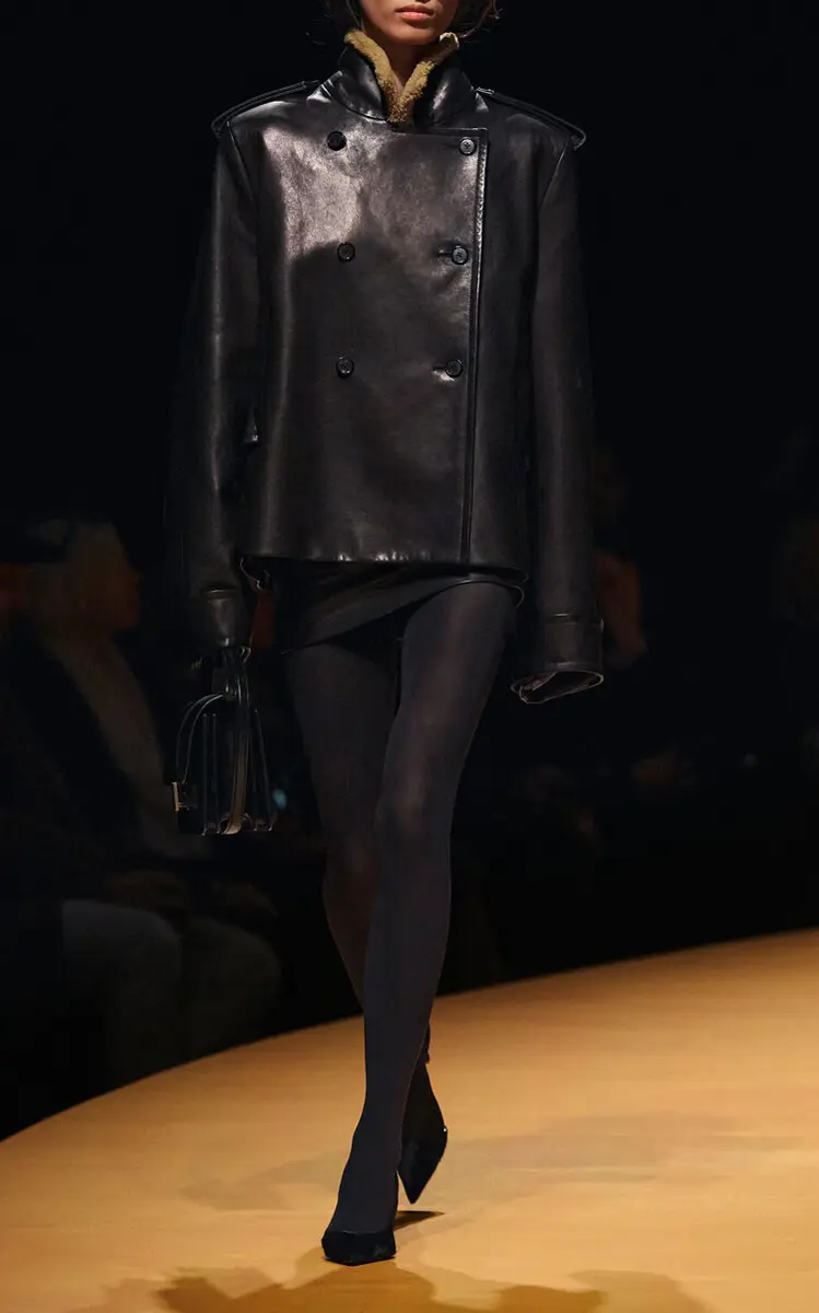 Khaite Dean Shearling-Collar Leather Jacket | Thumbnail 2
