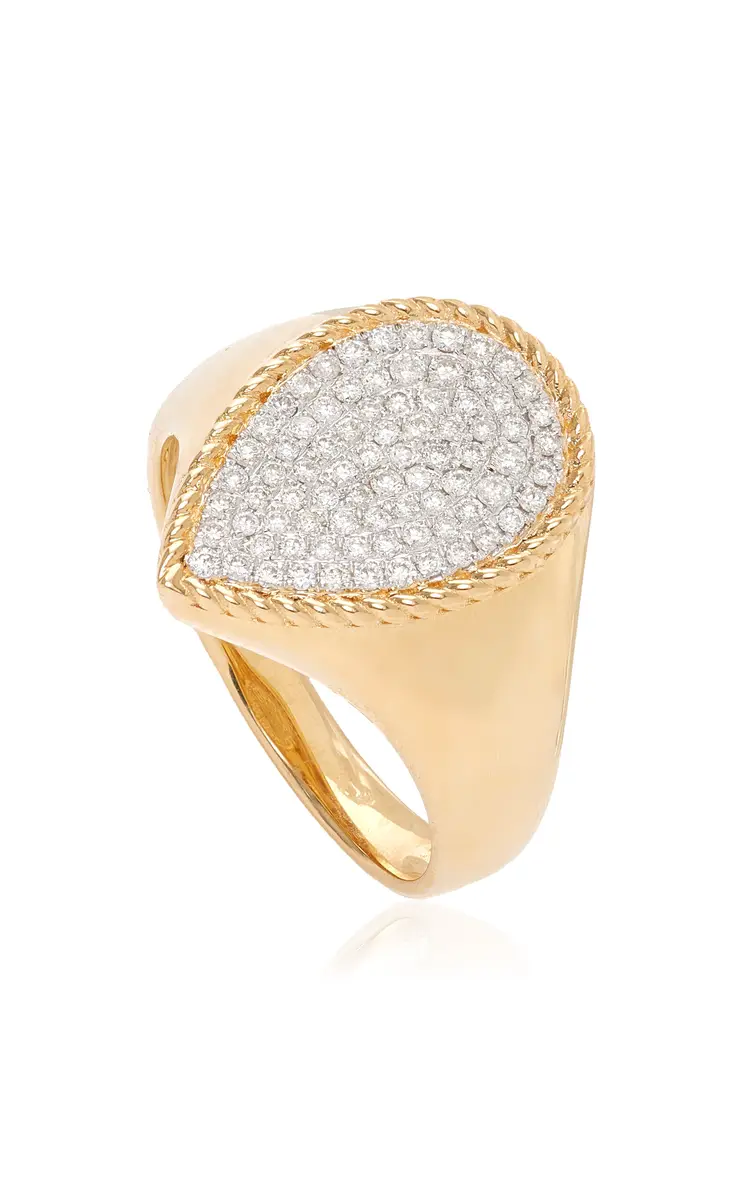 Yvonne Léon 18K Yellow Gold Diamond Signet Ring | Thumbnail 7 Yvonne Léon 18K Yellow Gold Diamond Signet Ring | Thumbnail 7
