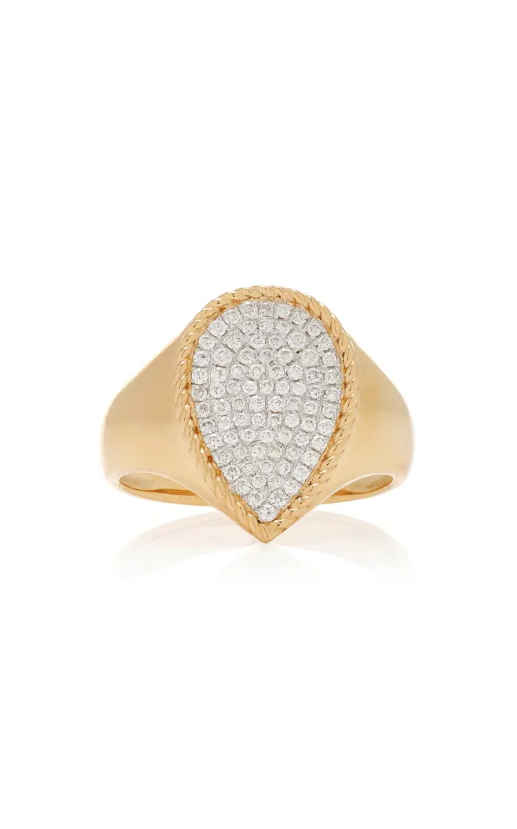 Yvonne Léon 18K Yellow Gold Diamond Signet Ring | Thumbnail 10 Yvonne Léon 18K Yellow Gold Diamond Signet Ring | Thumbnail 10