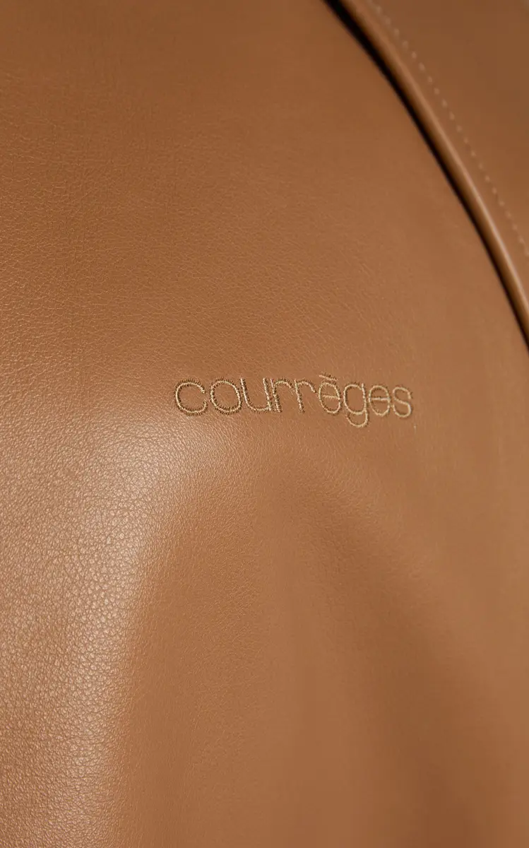 Courrèges Cutout Sleeve Leather Bomber Jacket | Thumbnail 4