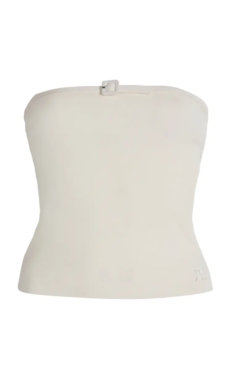Courrèges Buckle-Detailed Knit Tube Top | Image 1 Courrèges Buckle-Detailed Knit Tube Top | Image 1