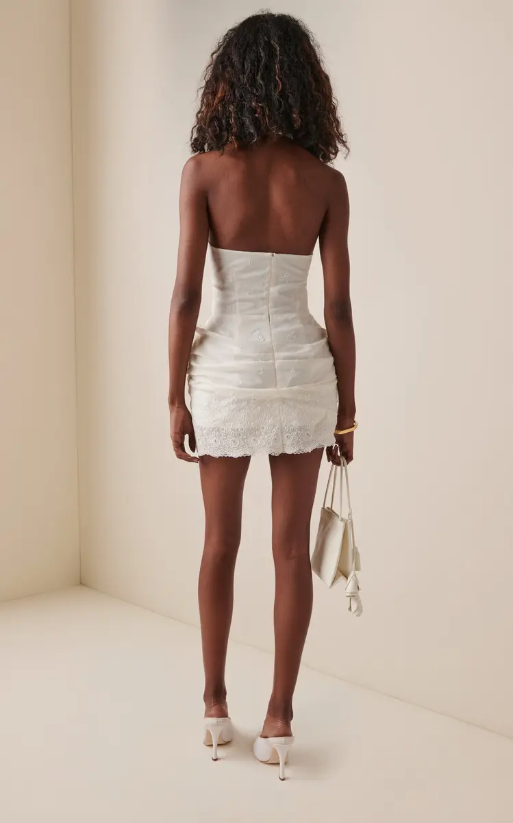 Magda Butrym Lace-Trimmed Silk-Blend Halter Mini Dress | Thumbnail 4 Magda Butrym Lace-Trimmed Silk-Blend Halter Mini Dress | Thumbnail 4