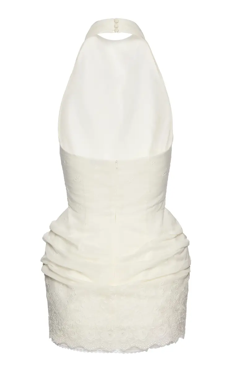Magda Butrym Lace-Trimmed Silk-Blend Halter Mini Dress | Thumbnail 5 Magda Butrym Lace-Trimmed Silk-Blend Halter Mini Dress | Thumbnail 5