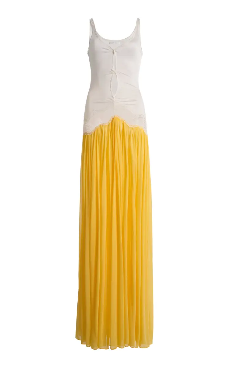 Christopher Esber Open Twist Lace-Trimmed Jersey Maxi Dress | Image 1 Christopher Esber Open Twist Lace-Trimmed Jersey Maxi Dress | Image 1