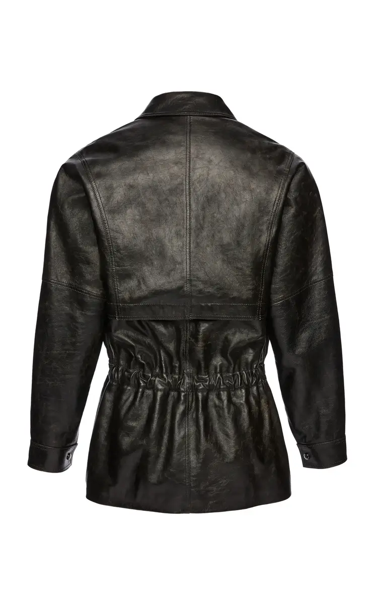 Magda Butrym Cinched-Waist Leather Jacket | Thumbnail 3