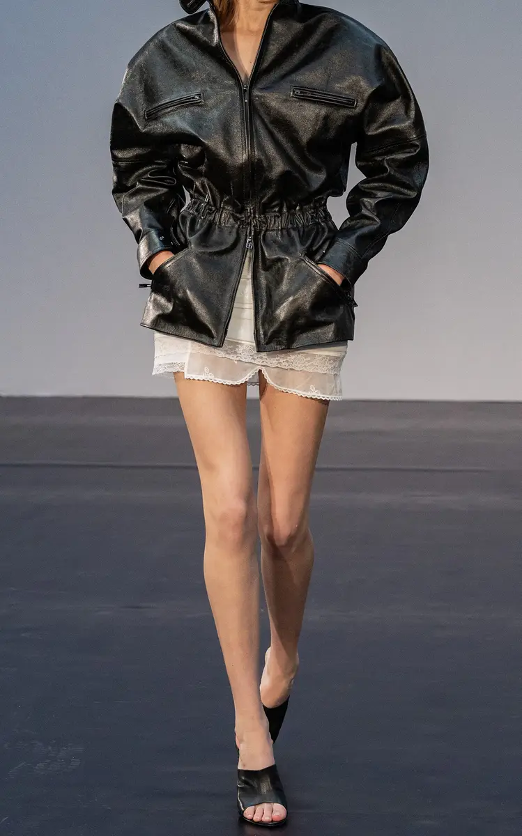 Magda Butrym Cinched-Waist Leather Jacket | Thumbnail 4