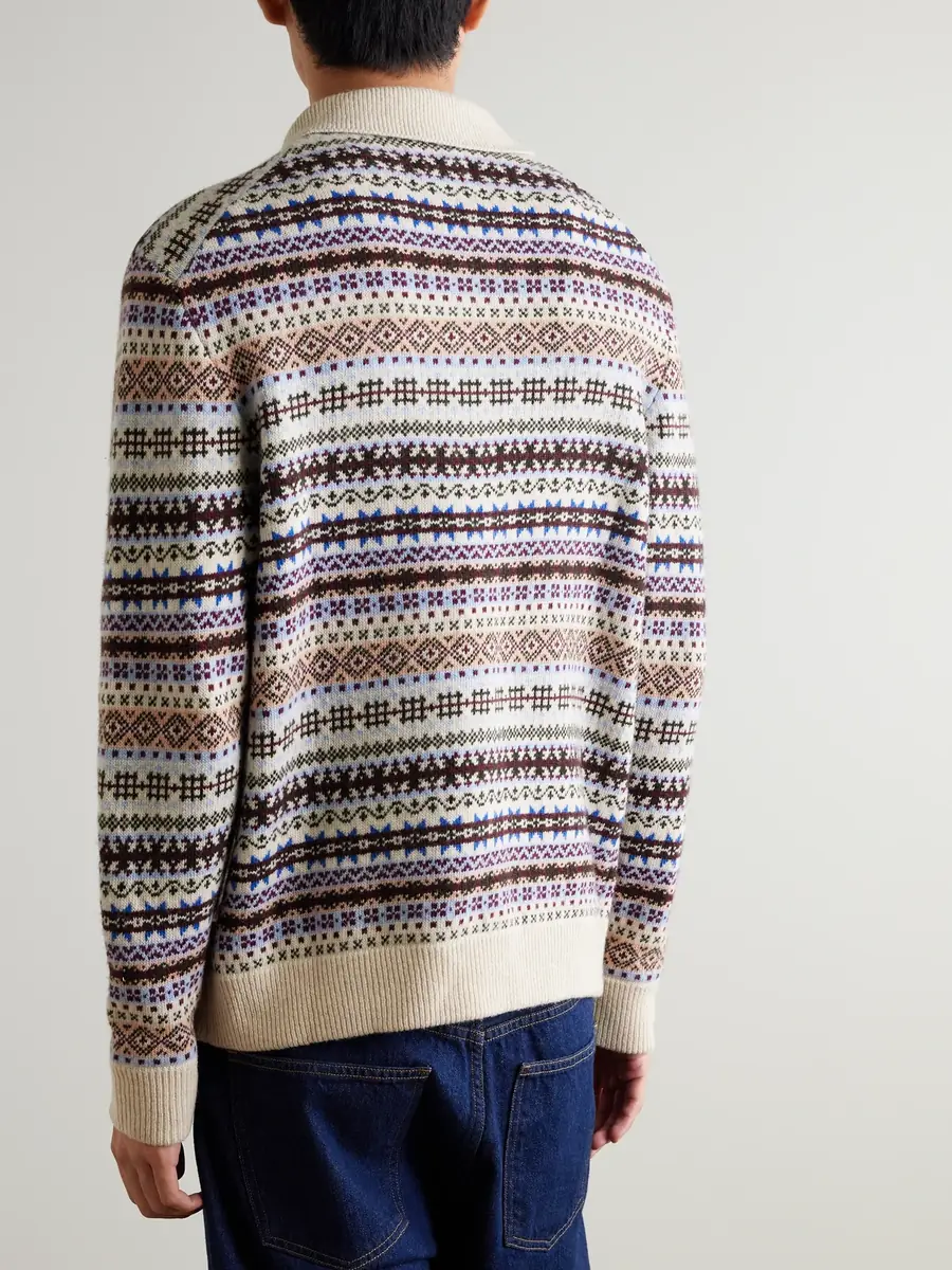 NN07 Robbie Fair Isle Wool-Blend Polo Sweater - Men | Thumbnail 4 NN07 Robbie Fair Isle Wool-Blend Polo Sweater - Men | Thumbnail 4