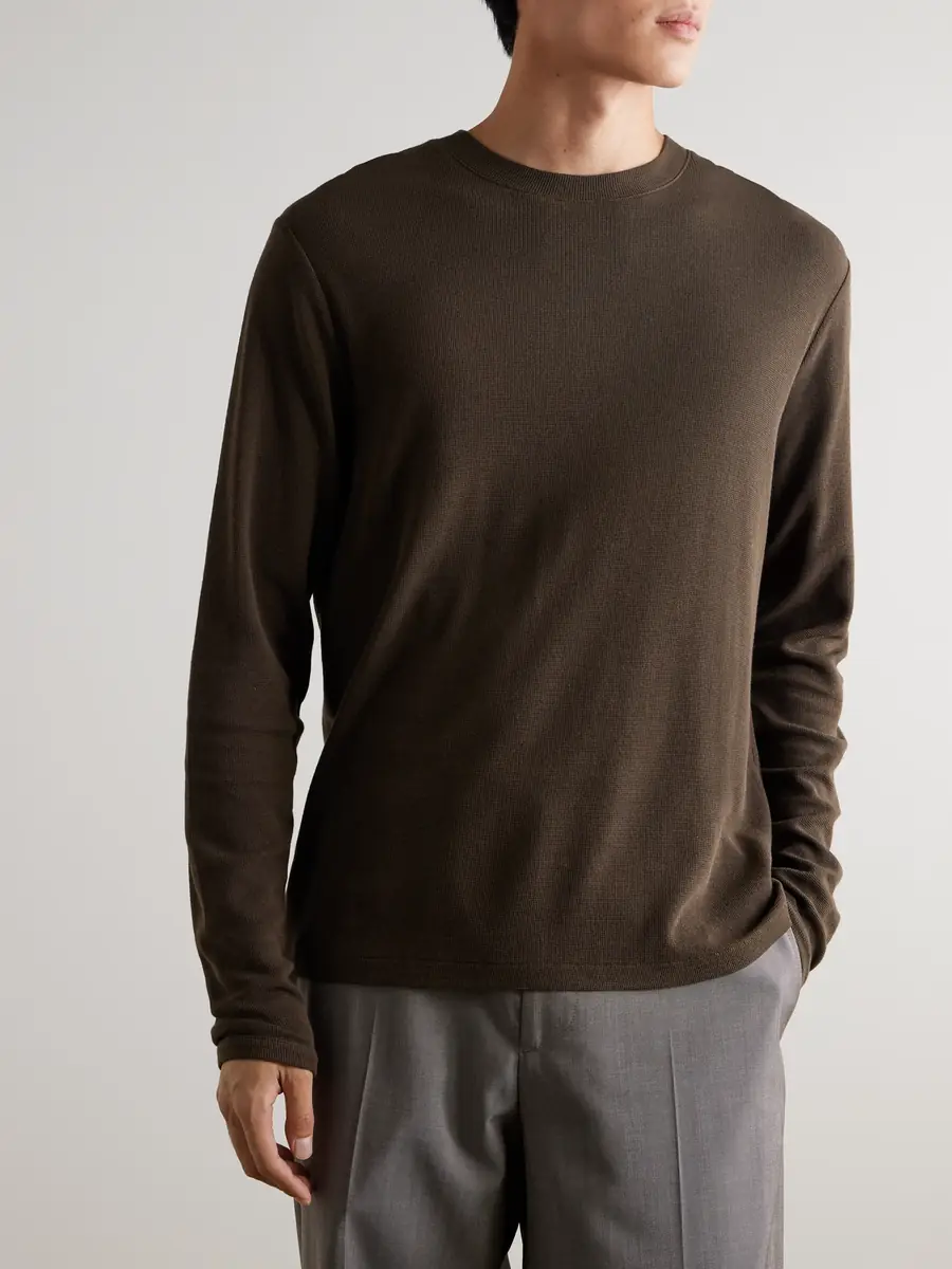 NN07 Clive Waffle-Knit Cotton and TENCEL™ Modal-Blend T-Shirt - Men | Thumbnail 3 NN07 Clive Waffle-Knit Cotton and TENCEL™ Modal-Blend T-Shirt - Men | Thumbnail 3