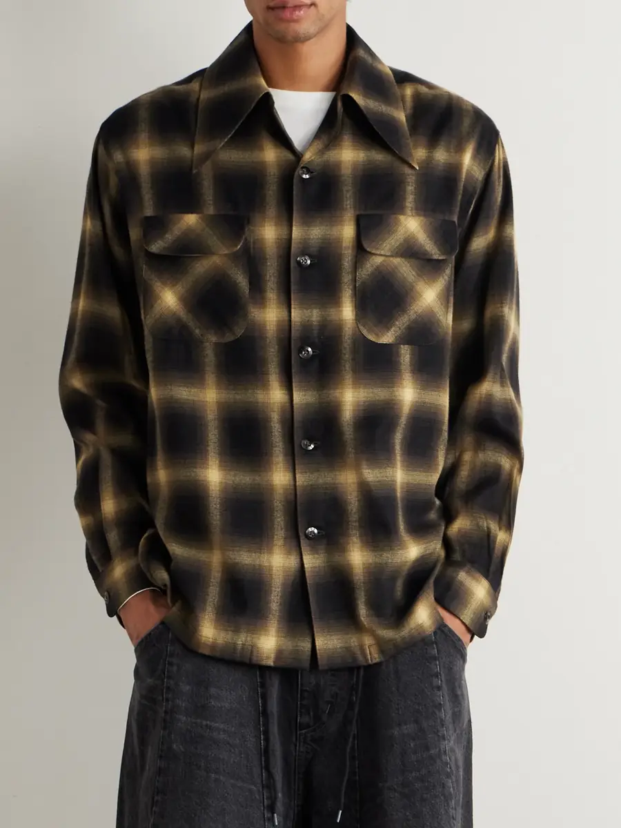 KAPITAL Kountry Camp-Collar Checked Cotton-Blend Flannel Shirt - Men | Thumbnail 3 KAPITAL Kountry Camp-Collar Checked Cotton-Blend Flannel Shirt - Men | Thumbnail 3