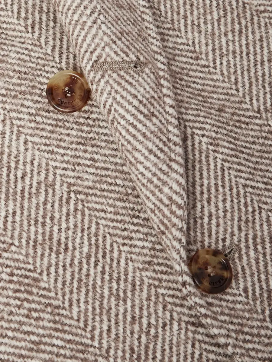 Brunello Cucinelli Heringbone Woven Coat - Men | Thumbnail 6 Brunello Cucinelli Heringbone Woven Coat - Men | Thumbnail 6