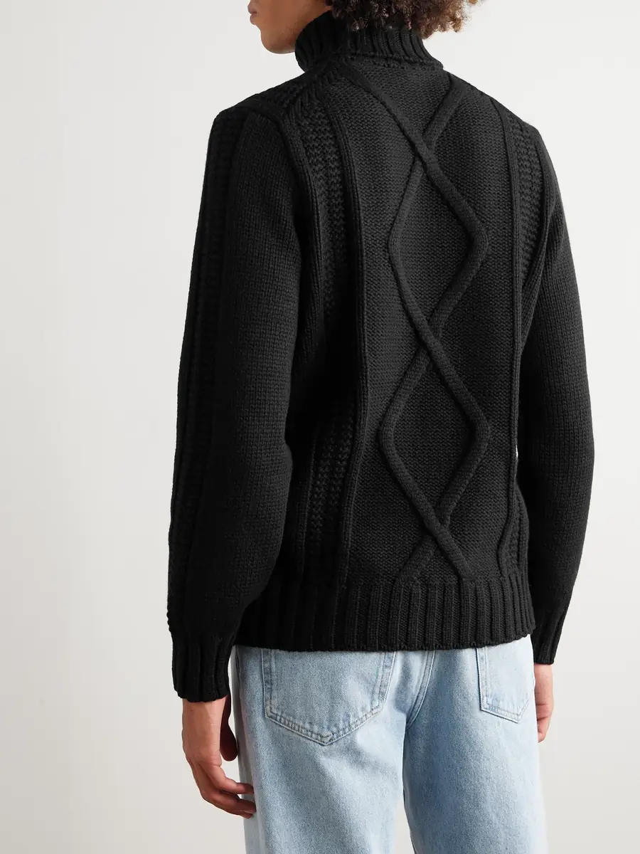 Brunello Cucinelli Intarsia Cashmere Rollneck Sweater - Men | Thumbnail 4 Brunello Cucinelli Intarsia Cashmere Rollneck Sweater - Men | Thumbnail 4