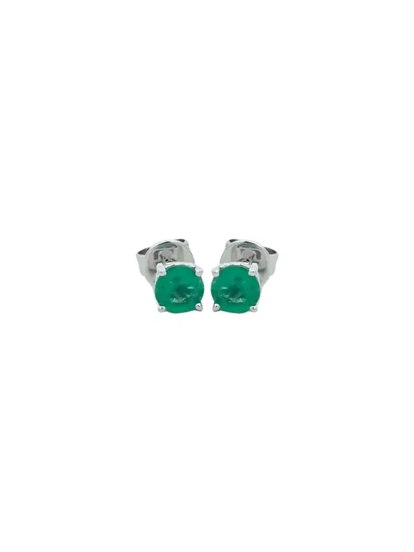 0.43ct Emerald 18K Gold Round Stud Earrings 0.43ct Emerald 18K Gold Round Stud Earrings