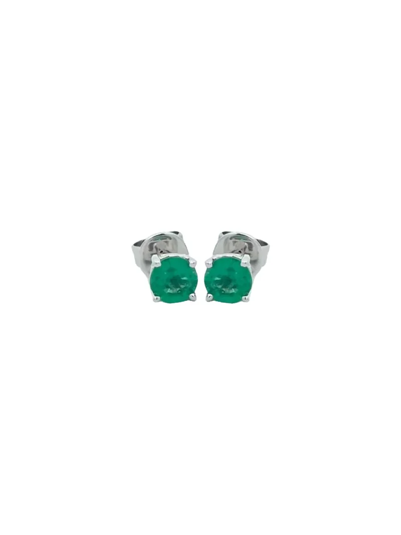 0.43ct Emerald 18K Gold Round Stud Earrings 0.43ct Emerald 18K Gold Round Stud Earrings