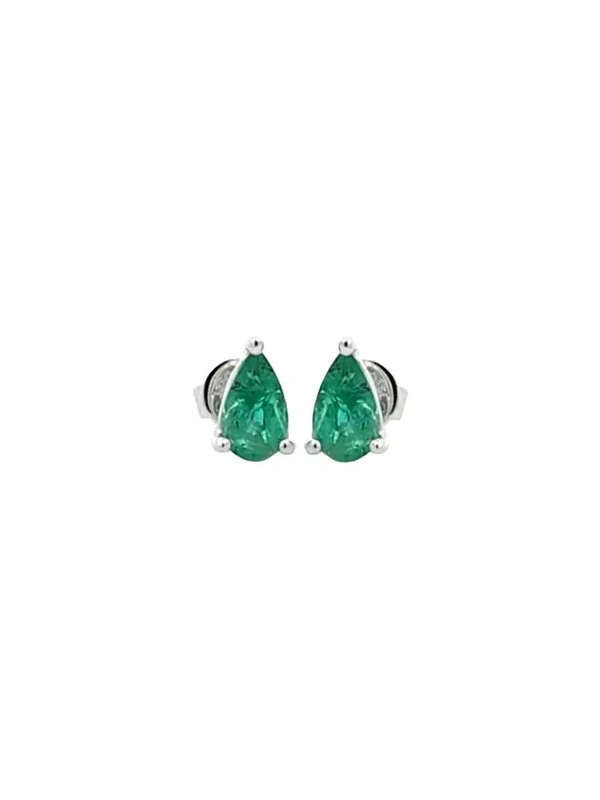 0.95ct Emerald 18K Gold Pear Stud Earrings 0.95ct Emerald 18K Gold Pear Stud Earrings