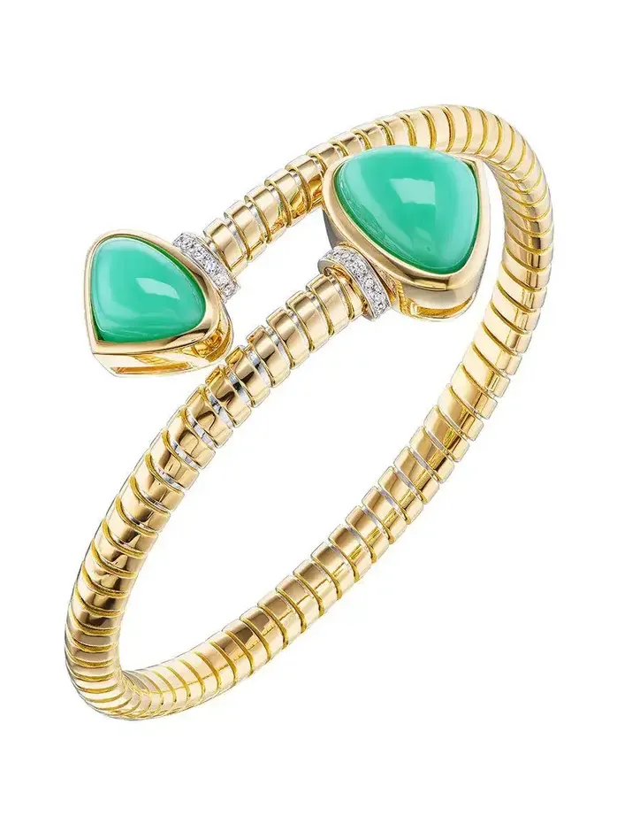 Chrsoprase Trisolina Bypass Bracelet