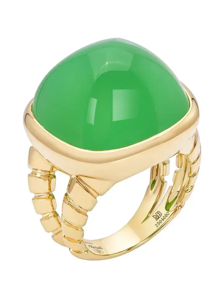 Chrysoprase Tigella Sugarloaf Ring Chrysoprase Tigella Sugarloaf Ring