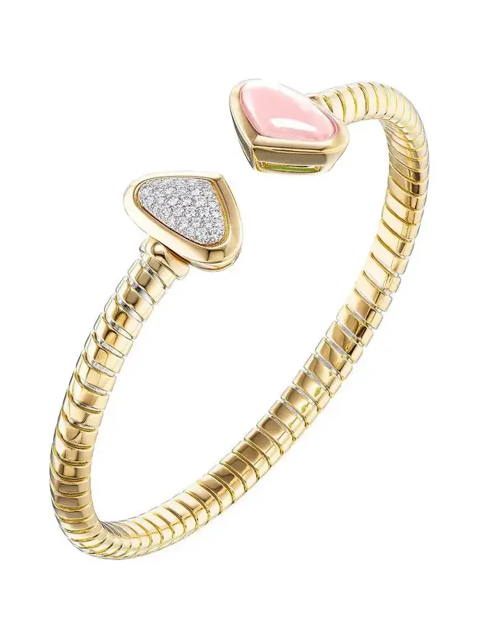 Marina B Rose Quartz Diamond Trisolina Bracelet
