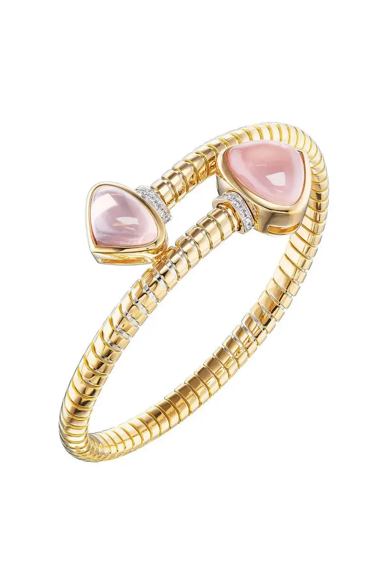 Marina B Rose Quartz Trisolina Bypass Bracelet | Image 1 Marina B Rose Quartz Trisolina Bypass Bracelet | Image 1