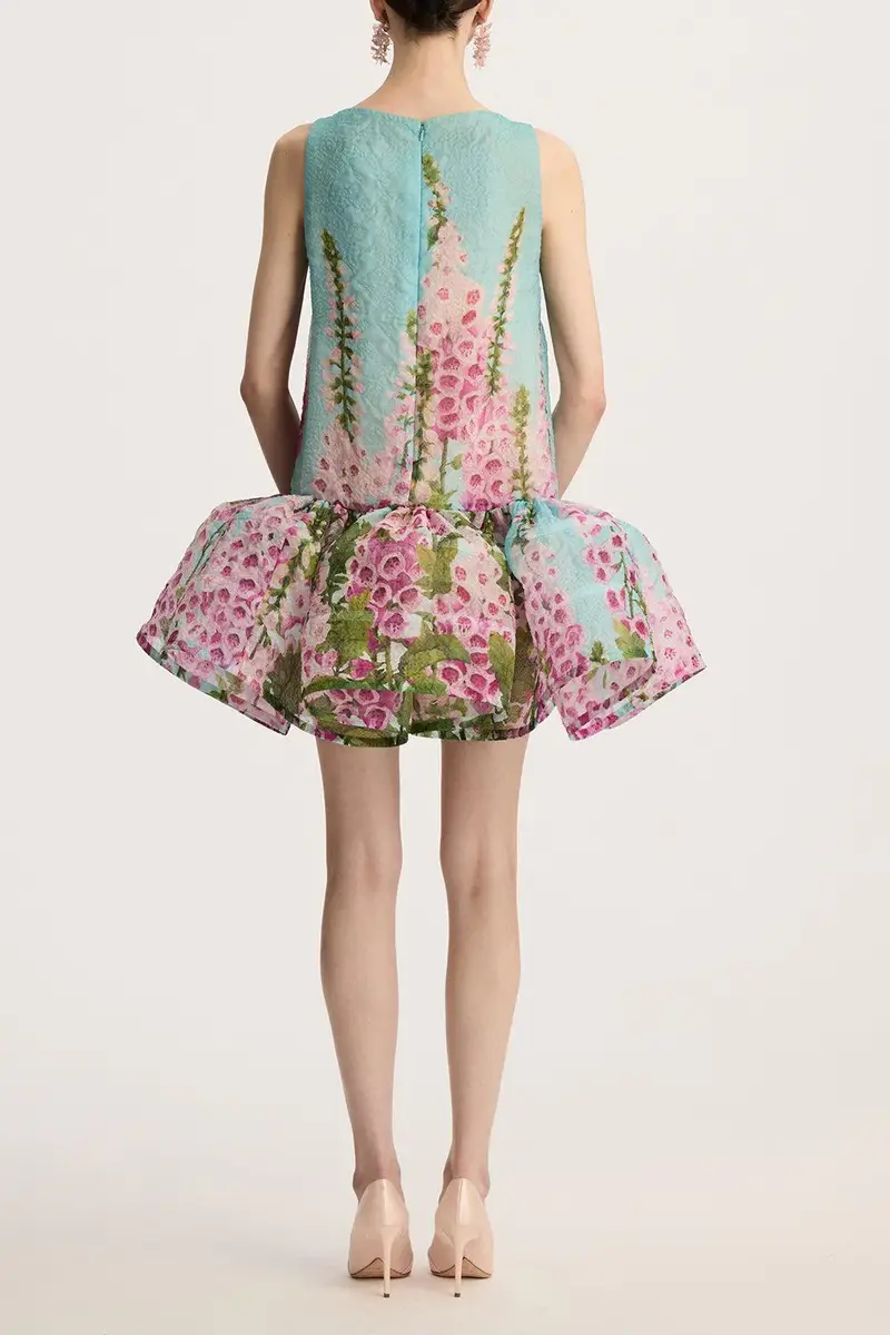Oscar de la Renta Sleeveless Foxgloves Ombre Dress | Thumbnail 5