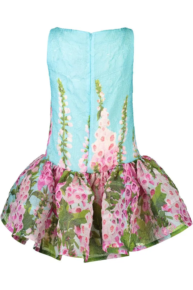 Oscar de la Renta Sleeveless Foxgloves Ombre Dress | Thumbnail 6