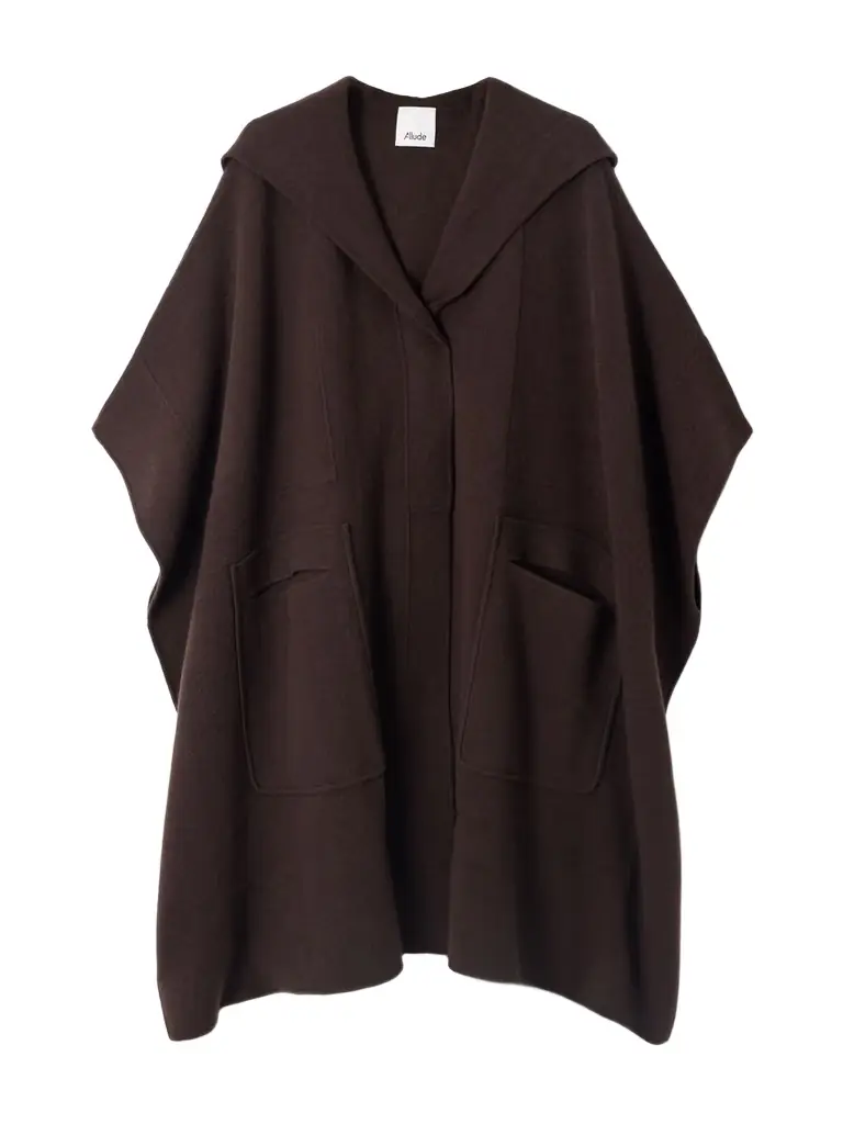 Allude Hooded Wool And Cashmere-blend Cape | Image 1 Allude Hooded Wool And Cashmere-blend Cape | Image 1
