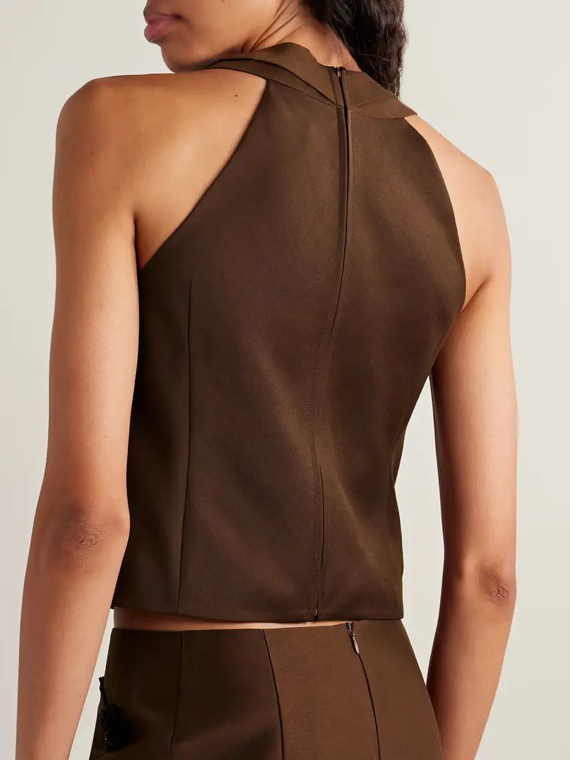 SHUSHU/TONG Appliquéd Embellished Satin Tank | Thumbnail 3