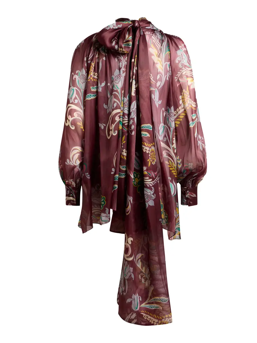 Etro Ruched Silk Blouse with Scarf | Thumbnail 2