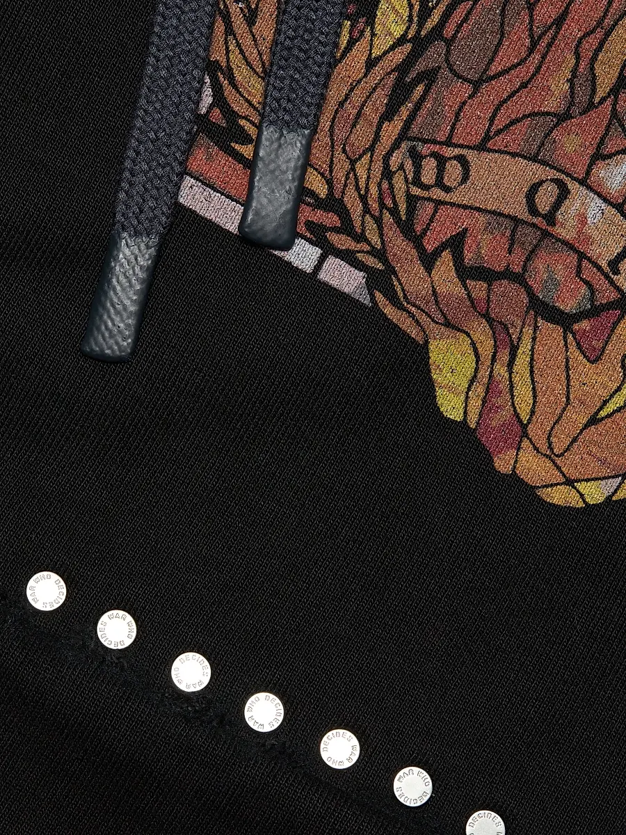 Who Decides War Men's Stained-Glass Studded Cotton Hoodie | Thumbnail 7 Who Decides War Men's Stained-Glass Studded Cotton Hoodie | Thumbnail 7