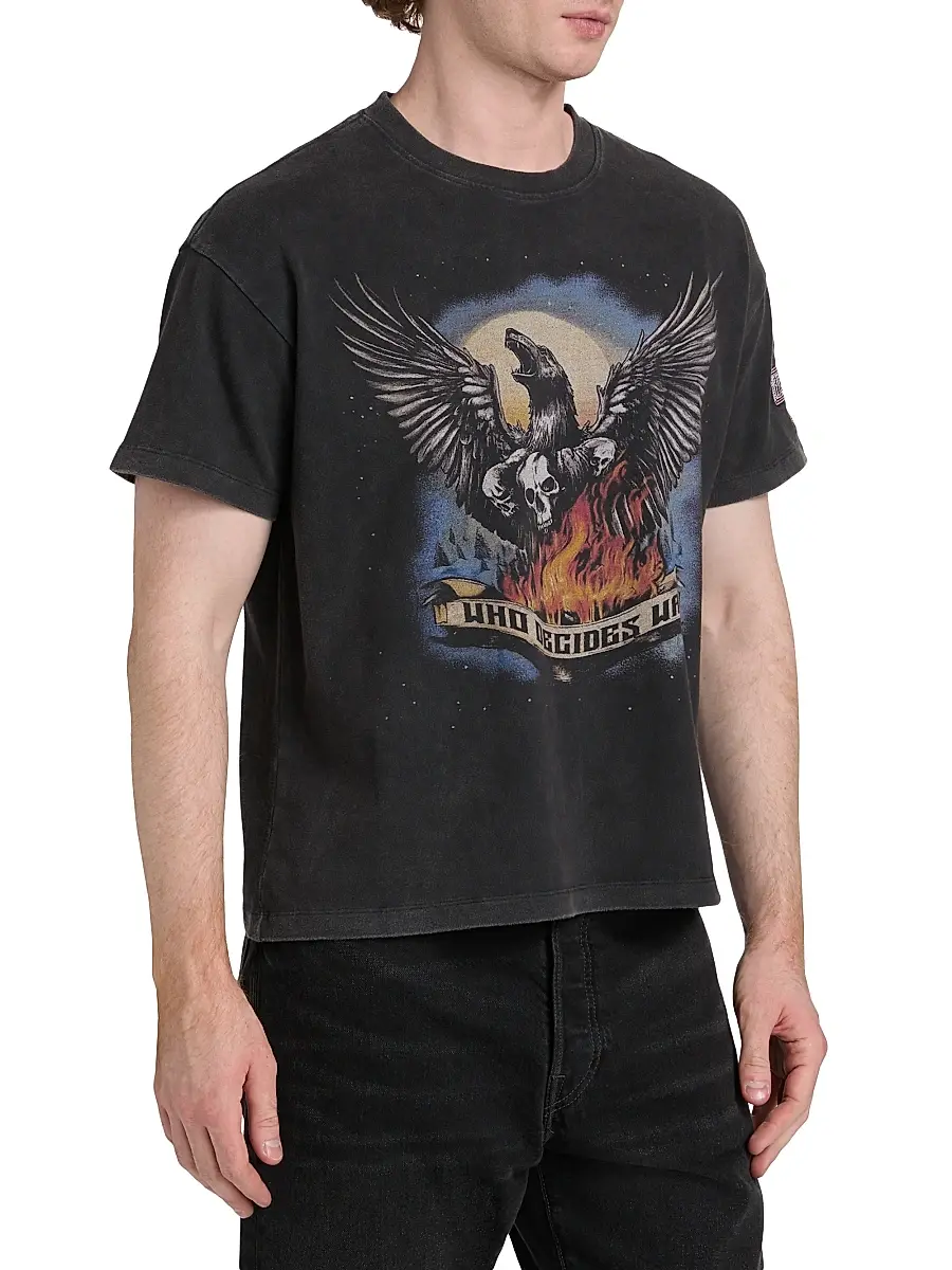 Who Decides War Men's Moon Jersey Graphic Washed Cotton T-Shirt | Thumbnail 4 Who Decides War Men's Moon Jersey Graphic Washed Cotton T-Shirt | Thumbnail 4