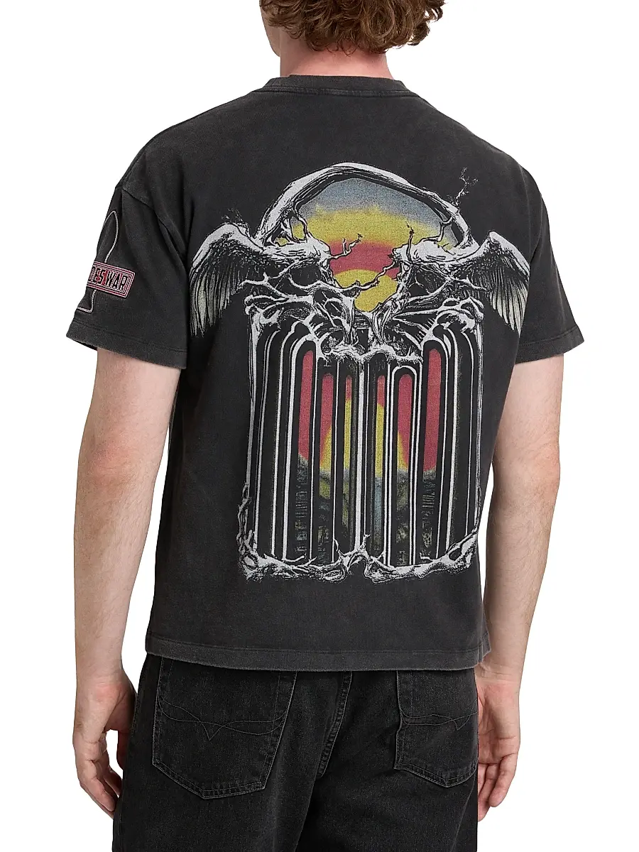 Who Decides War Men's Moon Jersey Graphic Washed Cotton T-Shirt | Thumbnail 5 Who Decides War Men's Moon Jersey Graphic Washed Cotton T-Shirt | Thumbnail 5