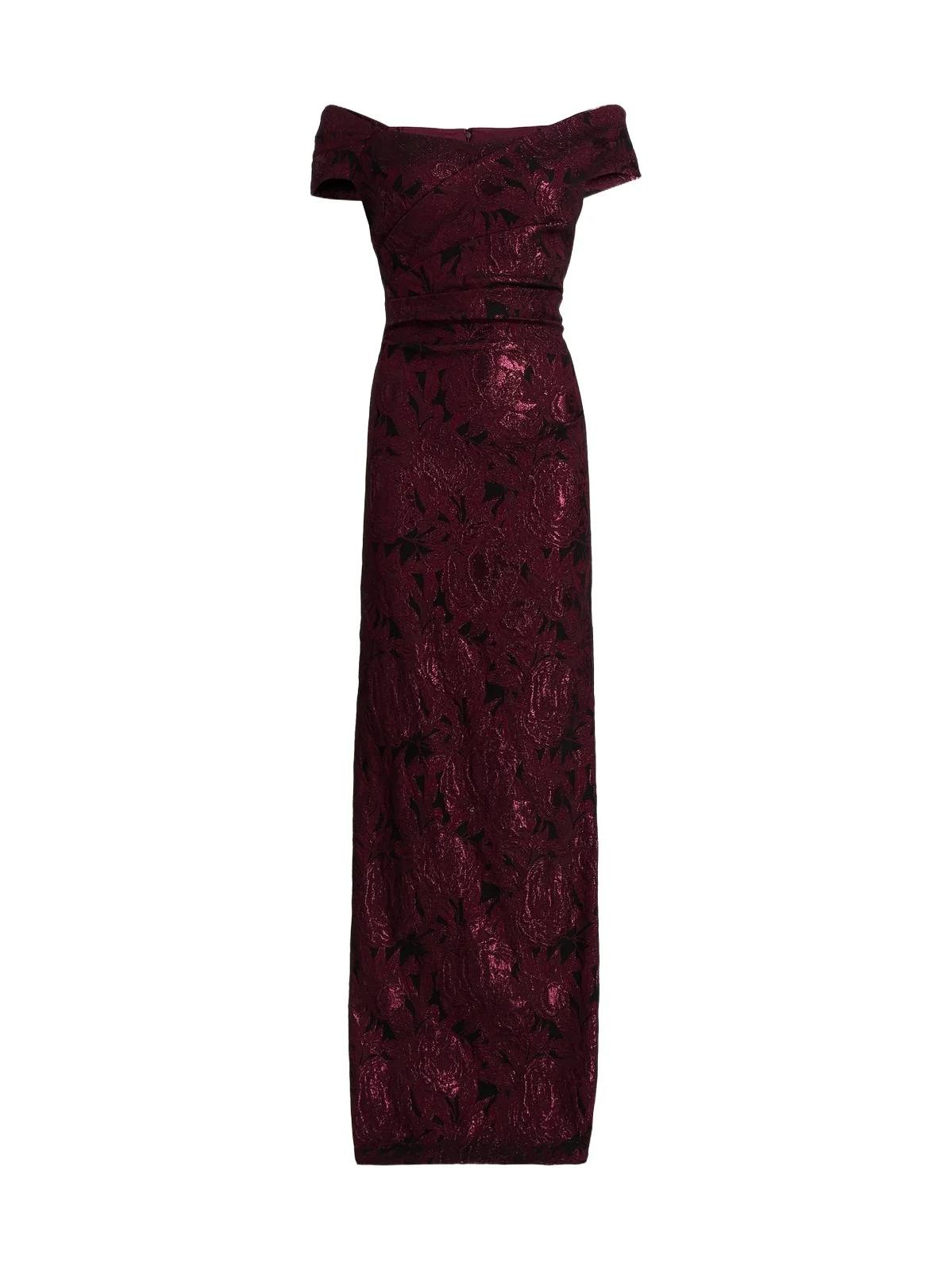 Women's Floral Jacquard Column Gown