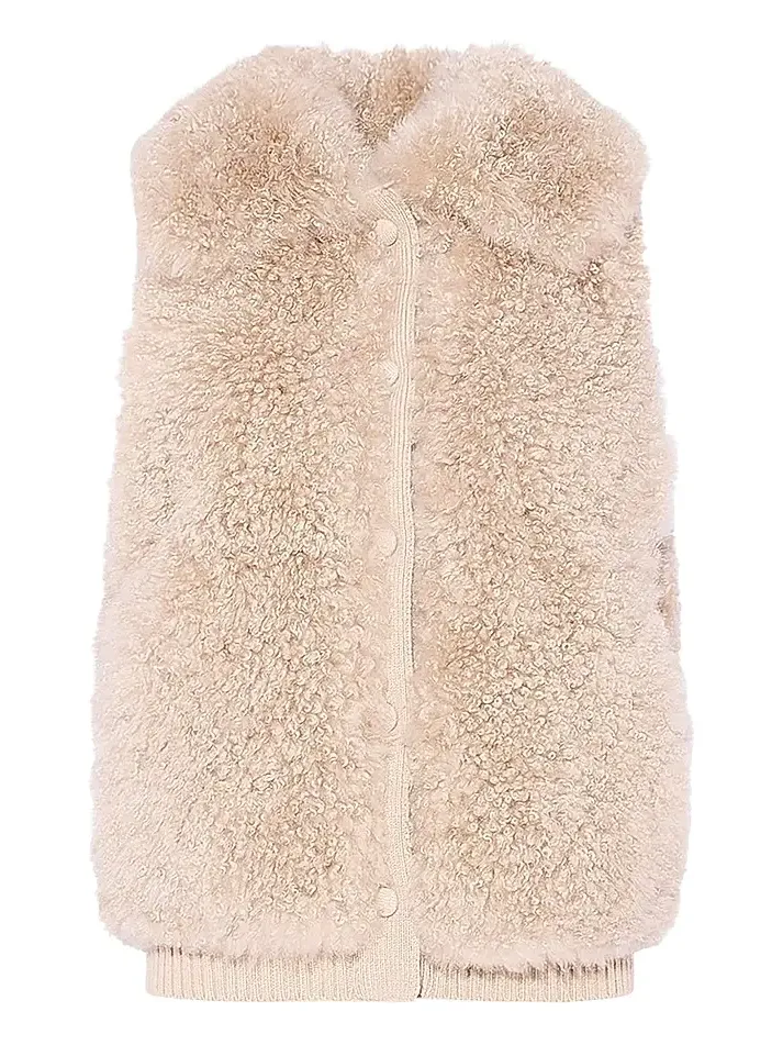 Women's Shearling Button-Front Gilet Women's Shearling Button-Front Gilet